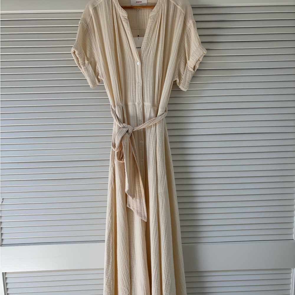 XiRENA Cate Ivory Wrap Midi Dress